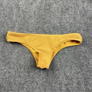 BILLABONG Women’s Cheeky Ribbed Mustard Yellow swim suit bottom bikini Medium